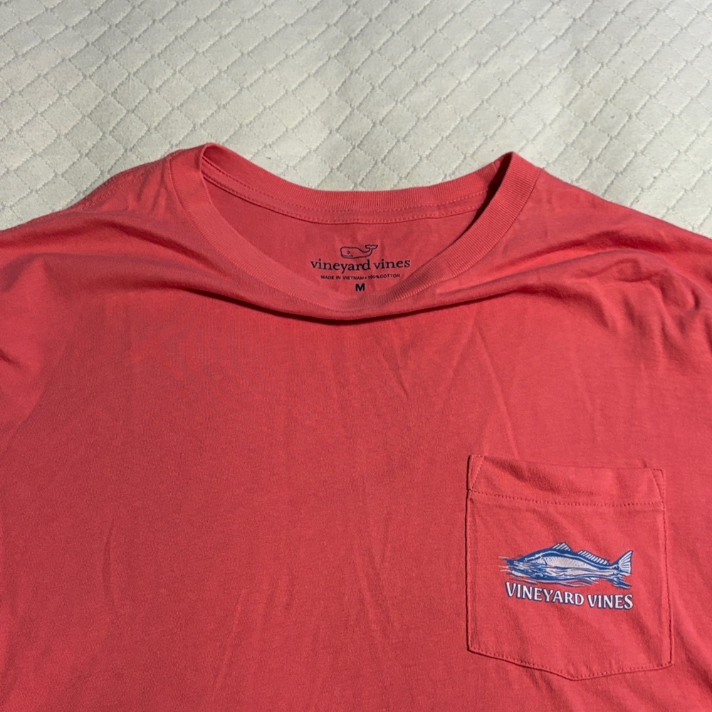 Vineyard Vines Salmon Tee with Logo Pocket